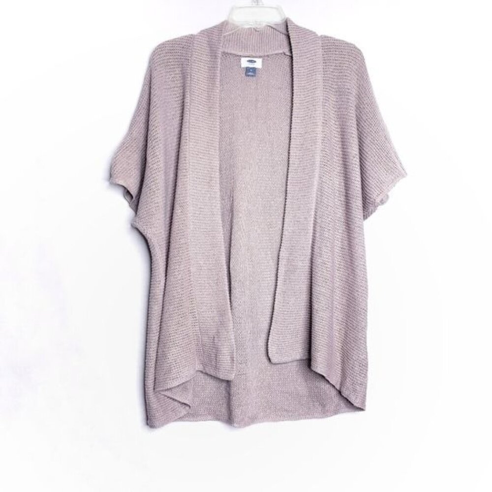 Old Navy Tan Short Sleeve Open Front Knit Cardigan Sweater Women's Size Medium